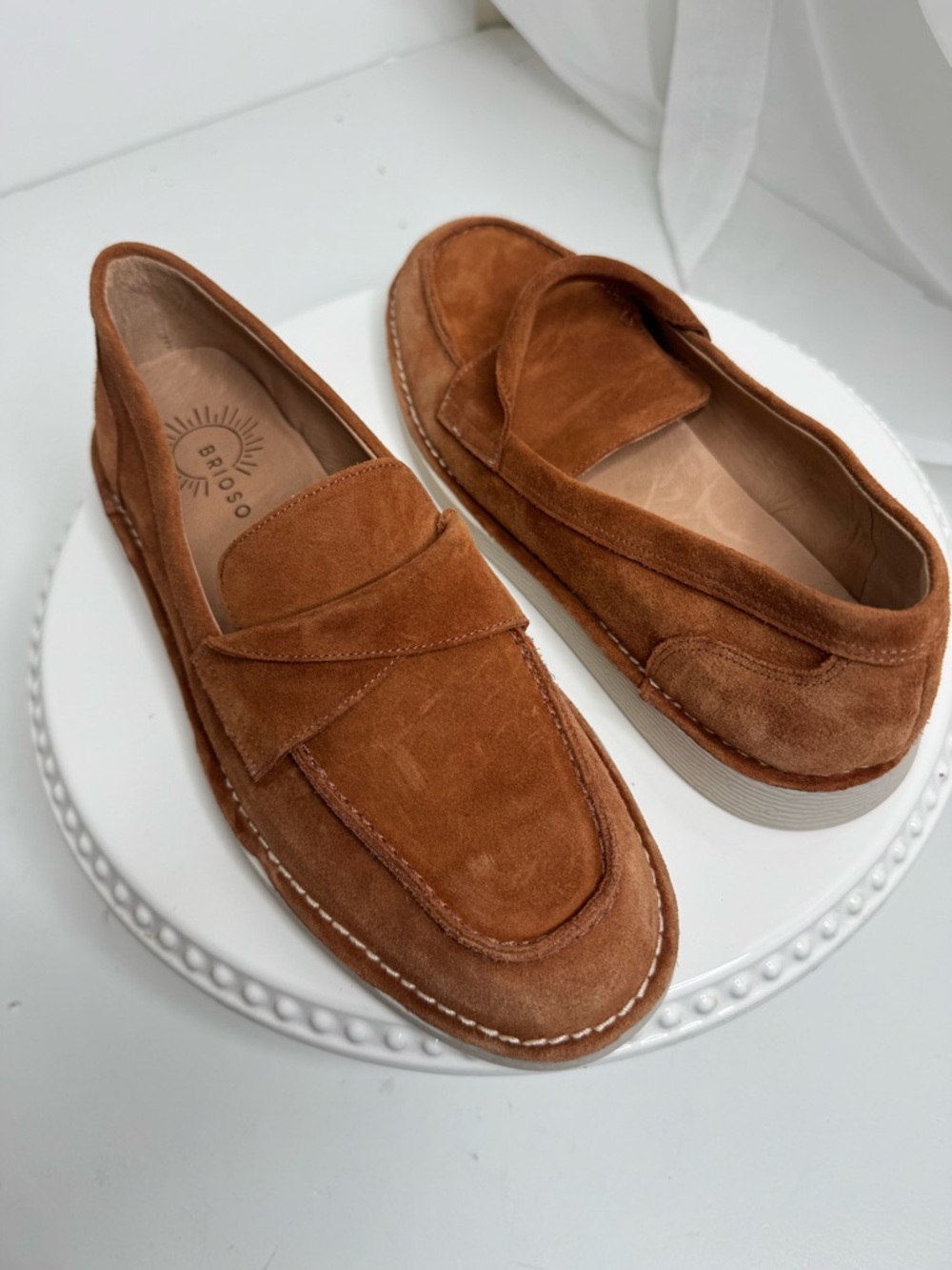 BRSO Suede Penny Loafers in Brown size 8 - Picture 1 of 6